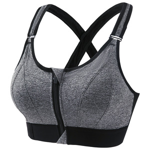 Soutien-gorge de <span class=keywords><strong>sport</strong></span> sans fil pour <span class=keywords><strong>femme</strong></span>, dos croisé, grande taille, fermeture éclair avant, anti-chocs, push-up, yoga, entraînement, gym, sous-vêtements de <span class=keywords><strong>sport</strong></span> - Product Image 6