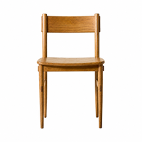 Chaise de salle à manger ergonomique en bois massif, siège incurvé, bords arrondis, chaise en bois minimaliste moderne avec pieds effilés pour salle à manger