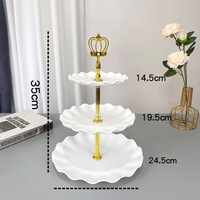 Table en plastique à 3 niveaux Dessert Cup Cake Table Stand pour la décoration de gâteaux de mariage de fête