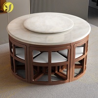 Table à manger pour la maison, petit appartement, meubles, table ronde pliante en céramique solide