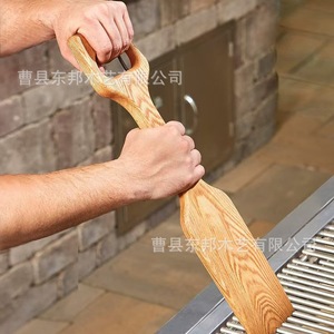Raspador de barbacoa de madera, herramienta de limpieza para parrilla, espátula para parrilla de carbón, limpiador de rejillas para barbacoa al aire libre, duradero y fácil de limpiar - Product Image 1
