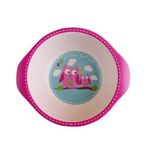 Conception de dessin animé mélamine personnalisé fibre de bambou divisé assiette tasse bol fourchette et cuillère vaisselle enfants ensemble - Product Image 5
