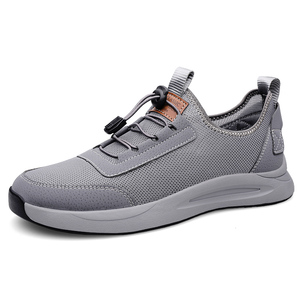 Chaussures de course minimalistes pour hommes, baskets de marche et de jogging à enfiler ou à <span class=keywords><strong>lacets</strong></span>, en cuir, tissu maillé, maille respirante, ajourées, pour l'extérieur - Product Image 1
