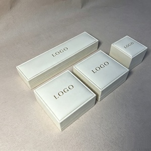 Factory Wholesale Custom White Leather Jewelry <b>Box</b> With Logo For Ring Bracelet Pendant Necklace <b>Earring</b>,Luxury Jewelry <b>Gift</b> <b>Box</b> - Product Image 2