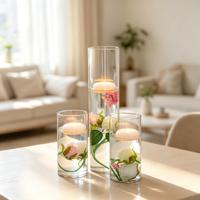 Bougies LED flottantes étanches sans flamme à effet scintillant pour mariages, événements, banquets et décoration intérieure - Vente en gros