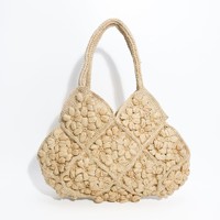 2025 été fleur raphia tissé sac polyvalent fait à la main tissé sac pour femmes grande capacité sac à main pour bord de mer vacances plage sac
