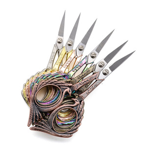 Cross Stitch Embroidery Scissors Stainless Steel Straight Tip Phoenix Design For Home Crafting And Paper Cutting - Product Image 1