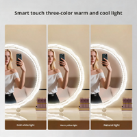 Miroir de courtoisie pour femme, design Art Déco, cadre métallique, écran LED intelligent, bande lumineuse LED multifonctionnelle personnalisée, haut de gamme