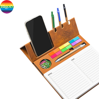 Set Memo Tempel Multifungsi Kustom, Perencana Meja A5, Buku Memo Sobek, Sampul PU, Dapat Disesuaikan, 80 Lembar, Cetak 4C, Tanpa Perekat