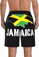 Maillot de bain pour homme avec carte de la Jamaïque, short de bain à séchage rapide, maillot de bain de plage avec poches et doublure en maille
