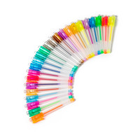 Ensemble de stylos gel de couleur dessin animé mignon avec pointe en métal largeur d'écriture de 1.0mm boîtier en plastique court encre argentée incluse
