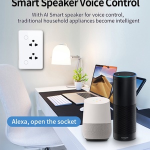 Enchufe Eléctrico Wifi Glomarket Tuya, Interruptor de Panel Táctil por Voz y Enchufe Universal de Pared Doble para EE. UU. - Product Image 2