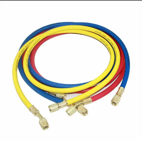 Red yellow blue Rubber air conditioner refrigerant charging hose for air conditioner, charging hose