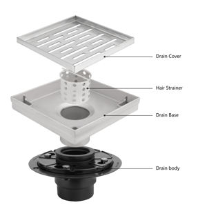 <span class=keywords><strong>Drain</strong></span> de sol invisible en acier inoxydable 304, design 2 en 1 |   <span class=keywords><strong>Drain</strong></span> de douche carré 150x150 MM pour cuisine et salle de bain - Product Image 3