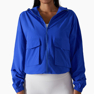 Chaqueta deportiva de manga larga para mujer, cortavientos de secado rápido, con cordón Anti-UV y cremallera, 2022 - Product Image 5