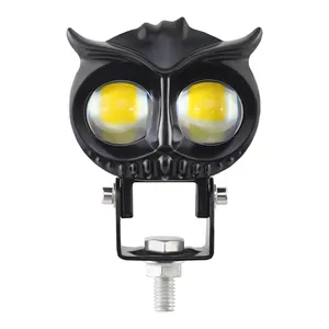 Waterproof Owl Design Dual Color Fog Light Headlight For Motorcycle Led Auxiliary Spot Led Lights Flash