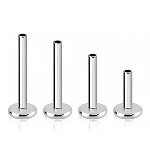 Base de piercing en alliage de titane G23 avec zircon pour boucles d'oreilles et lèvres, <span class=keywords><strong>tige</strong></span> filetée pour piercing d'oreille 1,0 mm 1,2 mm - Product Image 1