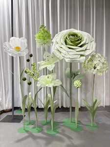 J-038 Fleurs artificielles géantes personnalisées couleur <span class=keywords><strong>vert</strong></span> crème Rose Forêt Printanière pour décorations de mariage et toiles de fond d'événements - Product Image 3