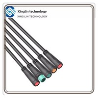 Câble de connexion rapide en nylon étanche IP64 pour système d'éclairage LED solaire pour vélos électriques, 2, 3, 4, 5 broches, modèle M8, connecteurs mâle et femelle