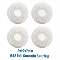Roulement de skateboard en zircone céramique intégrale 608, 8x22x7mm, type ouvert, simple rangée, pour une vitesse et une durabilité améliorées
