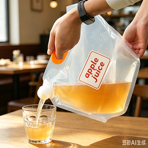 Entrega rápida, bolsa transparente de 5L con boquilla para agua potable con logo personalizado - Product Image 1