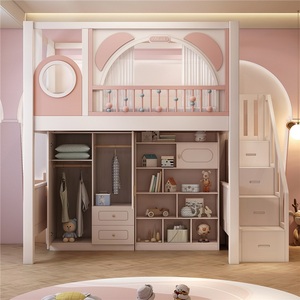 <span class=keywords><strong>Lit</strong></span> superposé moderne <span class=keywords><strong>en</strong></span> bois massif confortable et durable pour enfants <span class=keywords><strong>avec</strong></span> armoire et station multifonction, ensemble de <span class=keywords><strong>lit</strong></span> pour filles - Product Image 3