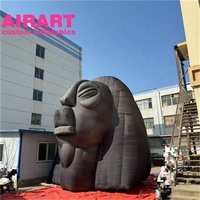 Accessoires de décoration sur le thème de l'Égypte : Sculpture gonflable de la tête de Pharaon, Sphinx égyptien gonflable pour exposition