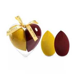 Makeup Eggs Make Up Hot Selling Heart Makeup Sponge Beauty Egg 2pcs Gift Set With Box Cosmetic Tool Valentine Holiday
