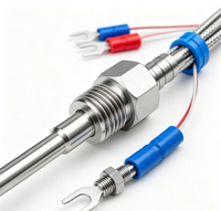 Termometer Tahan Air Industri Rtd Pt1000 Probe Platinum Resistance Thermometer Sensor Termokopel Tipe K Pt100