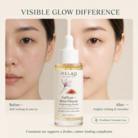 Sérum Visage à l'Extrait de Safran Marque Blanche, Bêta-Glucane pour le Traitement de la Pigmentation, Sérum Éclaircissant à la Centella pour Peaux Sensibles