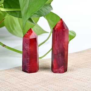 Vente en gros de baguettes de pierre de lune rouge naturelle, pointes de quartz de guérison, décorations en cristal pour l'artisanat et la décoration intérieure - Product Image 4