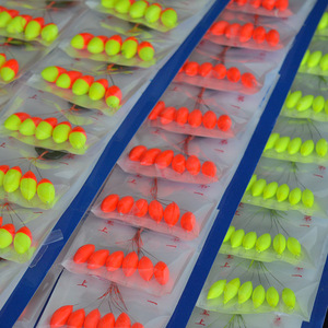 Flotteur de pêche Sept Étoiles, haute visibilité, fluorescent, ovale, perles flottantes Sept Étoiles, ensemble de flotteurs ovales pour la pêche à la carpe en lac - Product Image 2