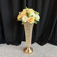 Support à fleurs haut en or électro-plaqué de qualité supérieure, centre de table pour mariage, décoration de fête d'événement