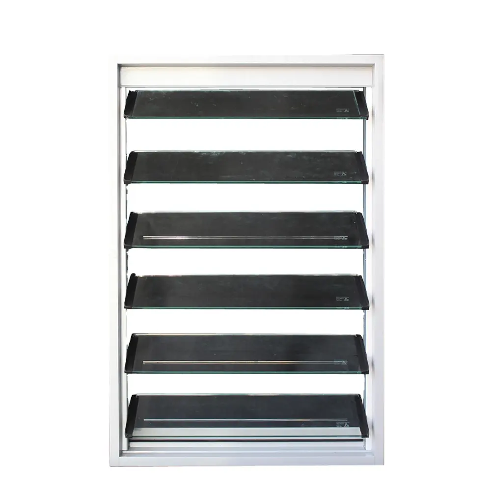 Australia hot sale top 1 white louver blind tinted glass louver window aluminium window