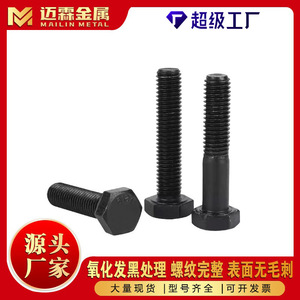 High Strength Hex Bolts M6 M8 M10 Grade 8.8 Blackened Carbon Steel For Construction Fastener Connection - Product Image 3
