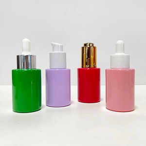 Custom Cosmetic Packaging 30ml Glass Serum <b>Bottle</b> Empty pink Red Blue Green Purple Frosted Essential Oil Glass <b>Dropper</b> <b>Bottle</b> - Product Image 6