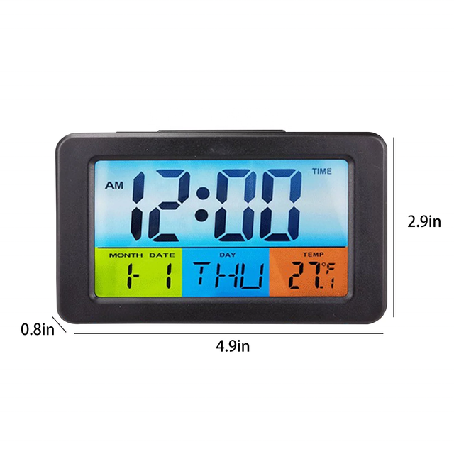 Newest Smart Electronic Gadgets Desktop LCD Calender Digital Alarm Clock With Temperature and Humidity Monitor