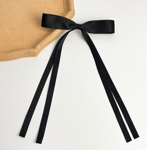 Pasadores de Pelo para Niñas con Lazo Doble de Cola Larga y Cinta Metálica, Color Personalizado - Accesorios Diarios Dulces y Lindos a la Moda - Product Image 3