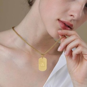 Unisex Thép Không Gỉ Vòng Cổ Thể Thao Bóng Chày 26 Thư Quảng Trường Hot Cross-Biên Giới Thiết Kế Hợp Thời Trang Phật Giáo Biểu Tượng <span class=keywords><strong>M</strong></span>àu Sắc Miễn Phí Quà Tặng - Product Image 1