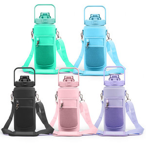 Portabotellas de neopreno con logotipo personalizado, portabotellas de agua aislado reutilizable con correas, bolsa de agua cruzada - Product Image 6