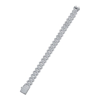 Bracelet de luxe haut de gamme en moissanite, testée au diamant, style cubain, serti de pierres, design personnalisé, style hip-hop