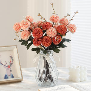 ดอกไม้ประดิษฐ์ 3 ก้าน ดอกเบญจมาศปิงปอง ดอกไม้ขนาดเล็ก ช่อดอกแดนดิไลออน สำหรับงานแต่งงาน บ้าน โรงแรม <span class=keywords><strong>สวน</strong></span>กลางแจ้ง - Product Image 2