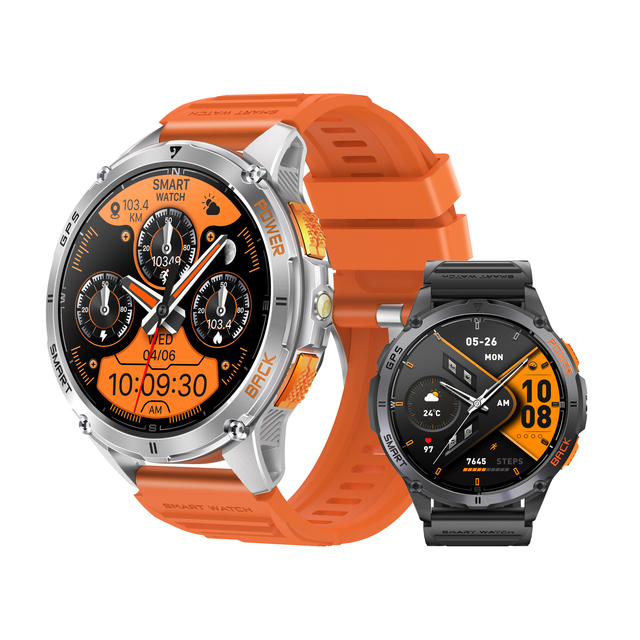 2025 NEW Design K67A AMOLED Screen Smart Watch IP68 Waterproof BT Call Health Monitoring GPS Sports Smartwatch With Flashlight