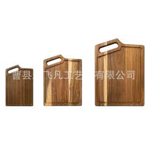 Tabla de cortar de madera de acacia rectangular con asa, tamaño pequeño, mediano y grande para uso en la cocina - Product Image 5