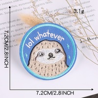 Patch thermocollant en tissu brodé à la machine, motif dessin animé mignon de forme ronde, pour vêtements, chapeaux et sacs, décoration DIY