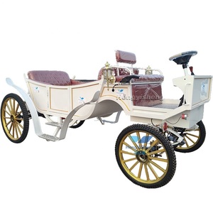 Élégant chariot de tourisme électrique à 4 roues blanc style royal/princesse avec un élégant design dessiné par des chevaux - Product Image 1