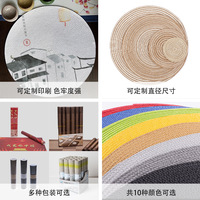 Napperons tissés en plastique ronds classiques tapis de Table circulaires antidérapants résistants à la chaleur lavables pour les repas napperons antidérapants