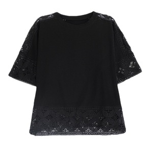 Comfortable Cotton Material <strong>Half</strong> Sleeve Shirt <strong>Woman</strong> Summer Free Size White Lace <strong>Blouse</strong> - Product Image 5