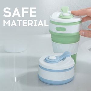 Tazas de Café Plegables de Silicona Portátiles en Oferta, Taza de Café Práctica para Exteriores, Tazas de Silicona Anti-quemaduras con Tapas - Product Image 2