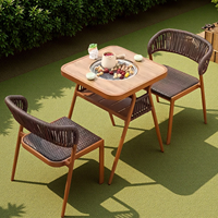 Juego de Muebles de Exterior para Patio, Jardín, Terraza, con Mesa de Comedor y Sillas para Barbacoa con Carbón Vegetal, Diseño Inteligente para Hervir Té, Venta al por Mayor, OEM, ODM